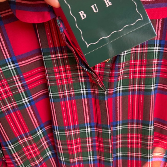 NWT Buru Donna Day Short Sleeve Contrast Bow Detail Stripe Print Shirt Dress - Picture 7 of 11